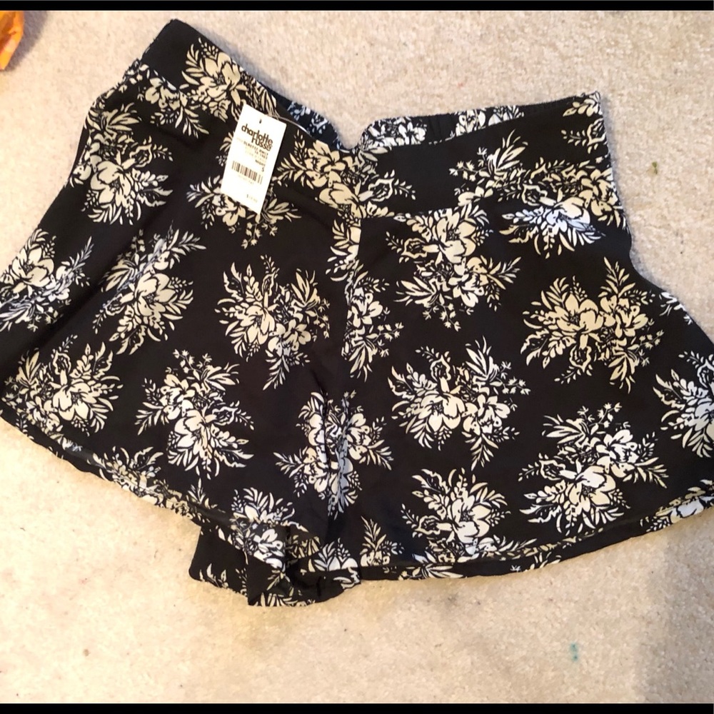 Charlotte Russe black floral shorts